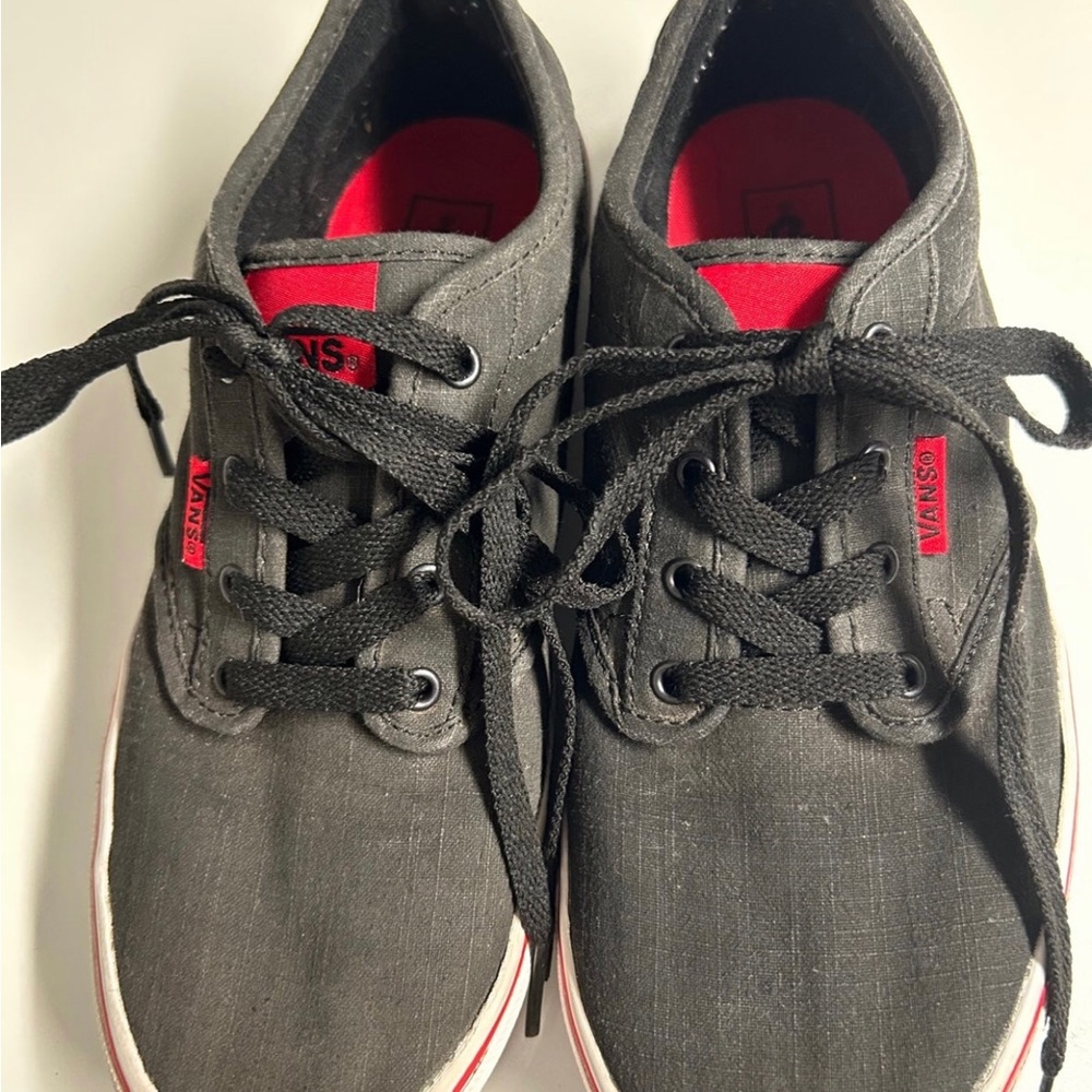 Vans Off the Wall Faded Black Fabric Lace Up Low Top Sneaker Skate Shoes